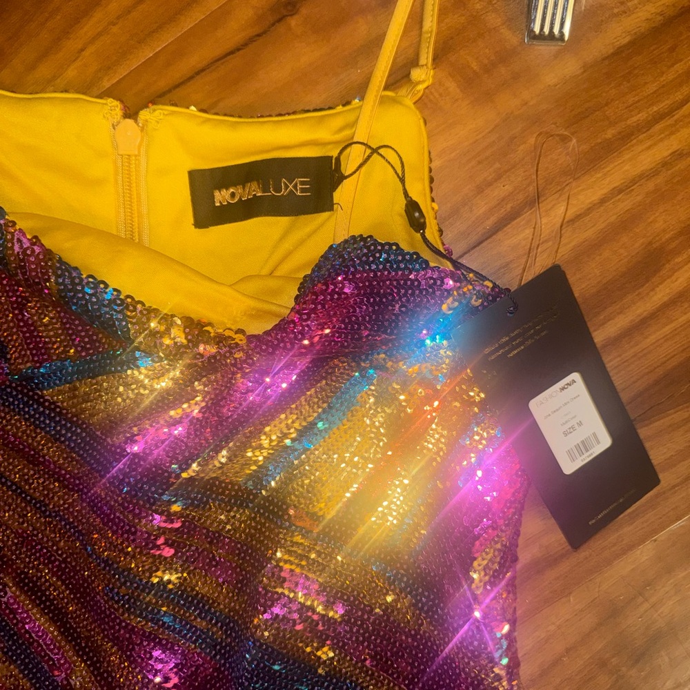 FASHION NOVA LUXE Jina Sequin Mini Dress - Multi Color Dress - Picture 2 of 10